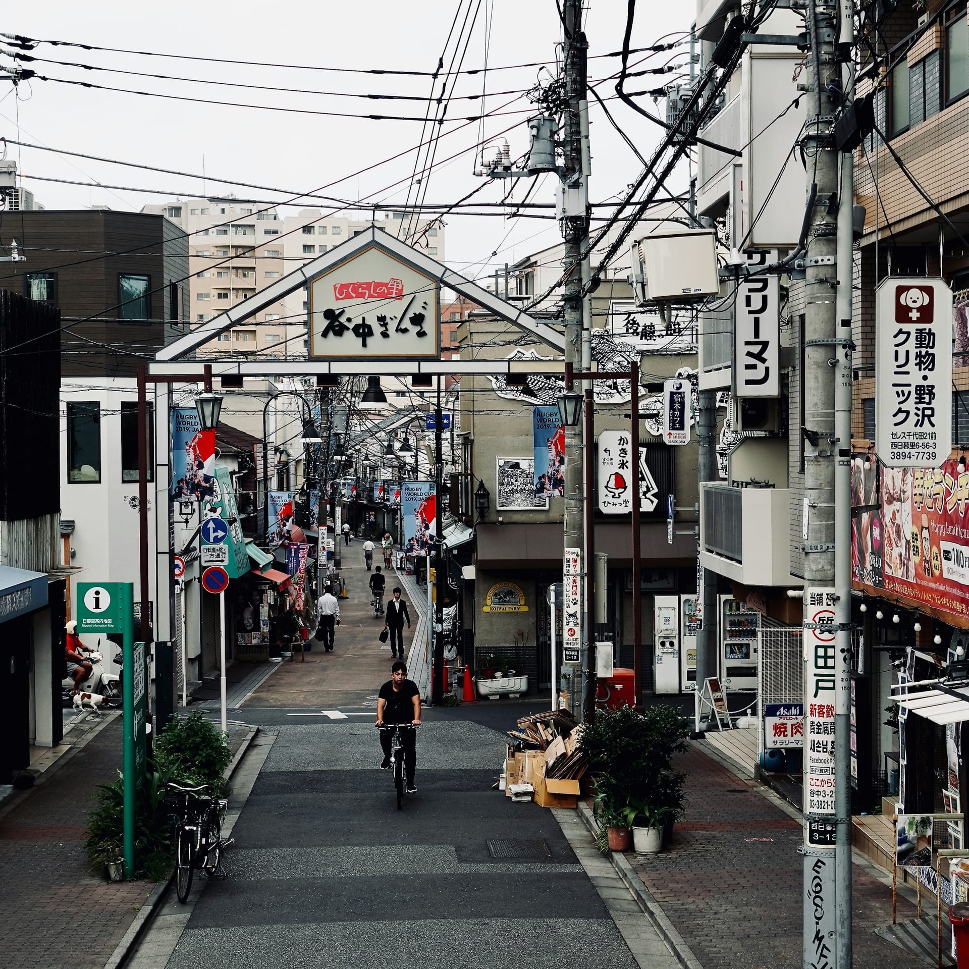 Yanaka Ginza - traditional shopping street with local food stalls and shops, Yanaka, Tokyo, Japan